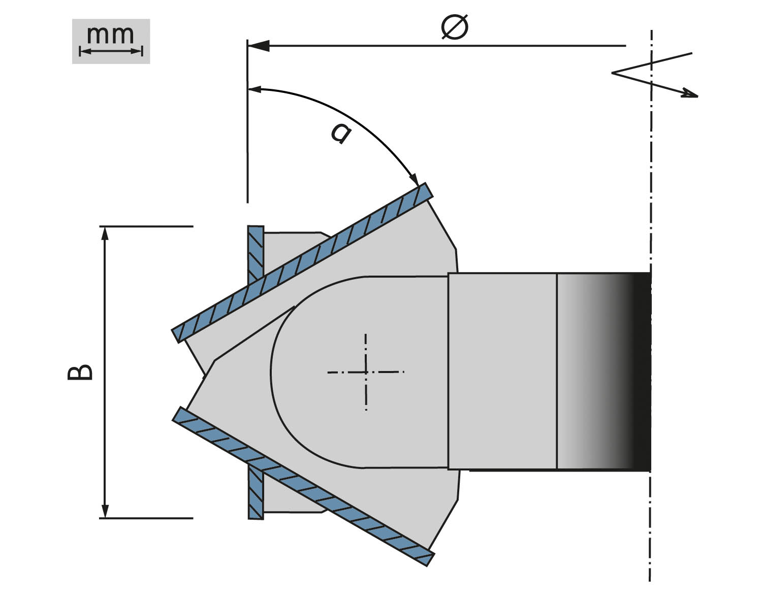 Fasfräs, steglöst ställbar, –90°/+90°, VS-HW  - 2