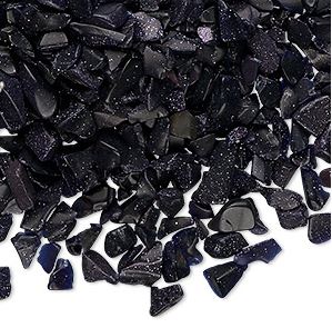 Blå ökensand- Chips, 3-8mm utan hål