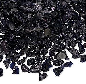 Blå ökensand- Chips, 3-8mm utan hål