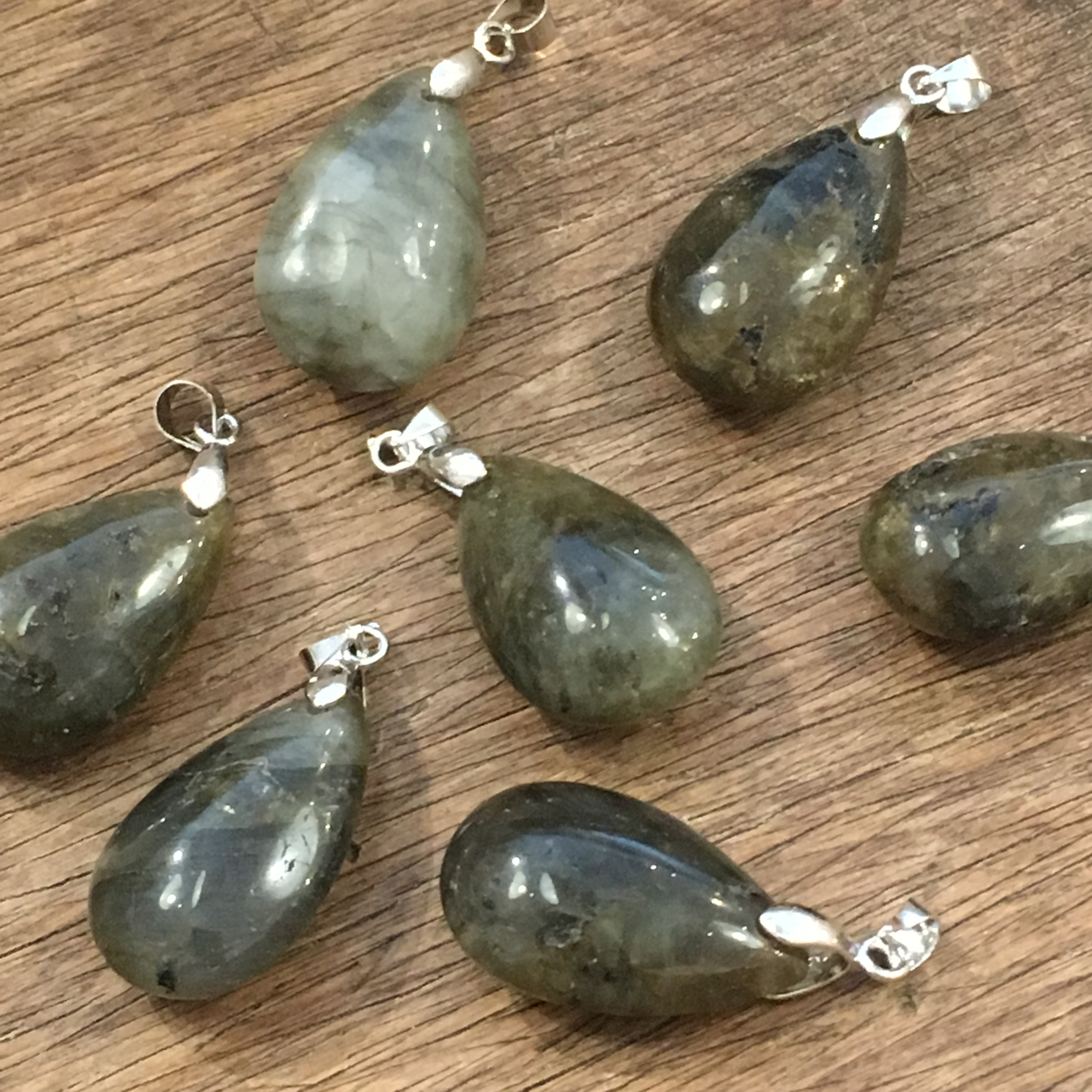 Labradorit, hänge, 25x16mm