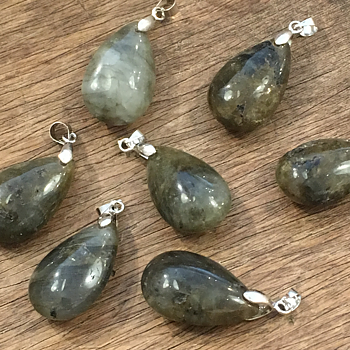 Labradorit, hänge, 25x16mm