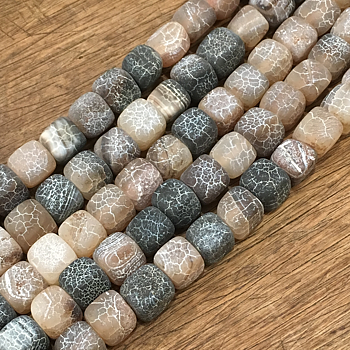Agat,  krackelerad kub, 10mm