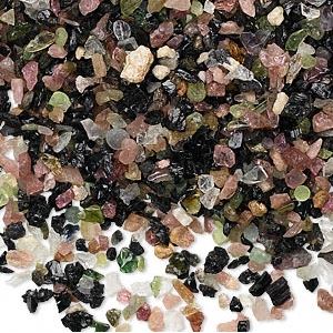 Turmalin- Chips, 1-4mm utan hål