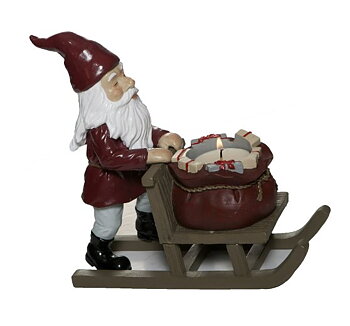 3190 Tomte på spark 21*9,5*27 cm