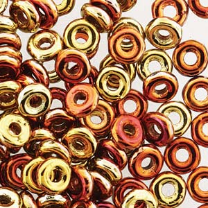 O Beads 3,8mm- Jet Calif Gold Rush