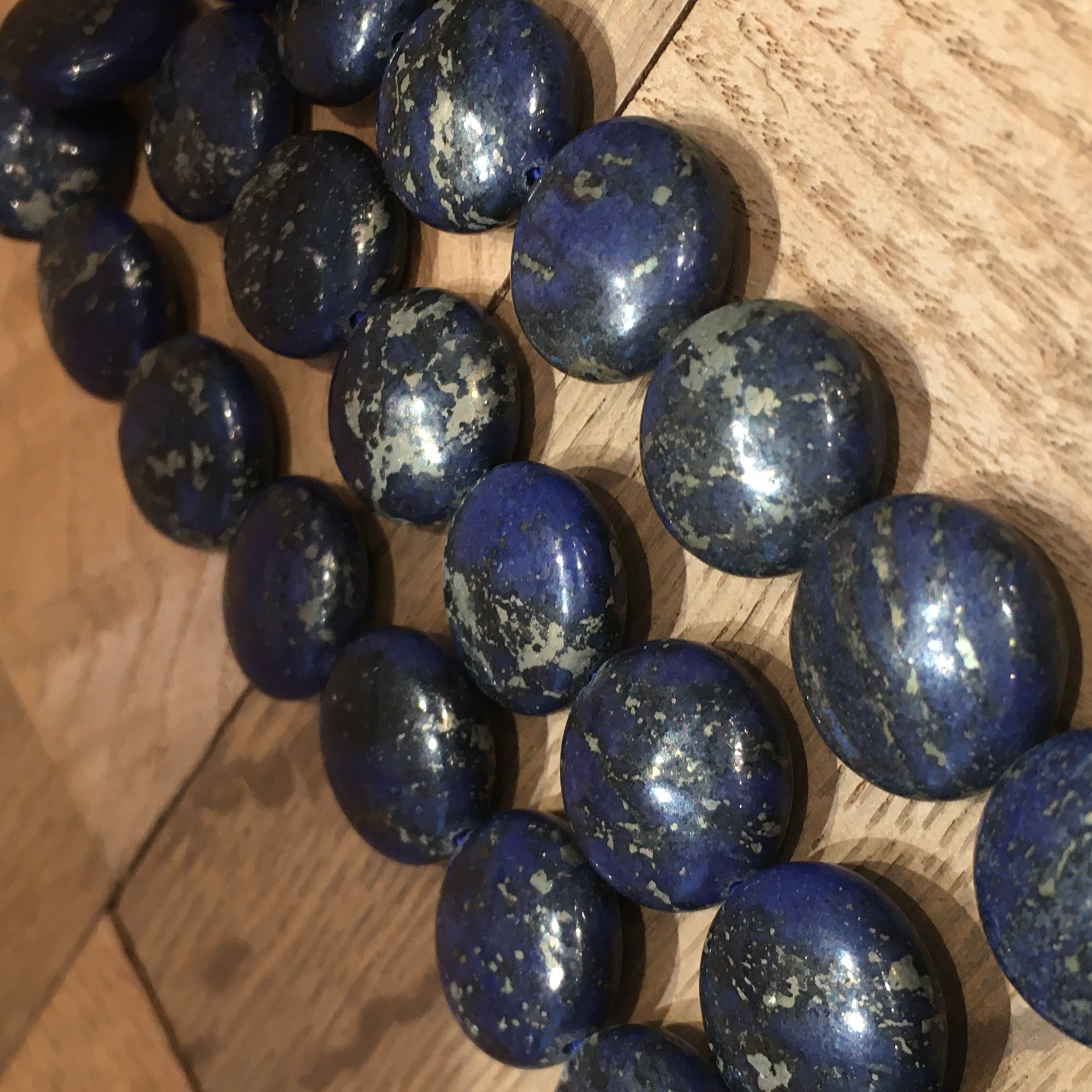Lapis Lazuli, coin, 14mm