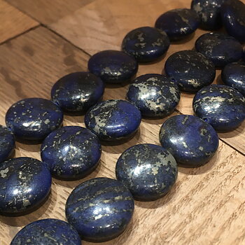Lapis Lazuli, coin, 14mm