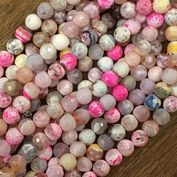 Agat, rosa mix, 8mm