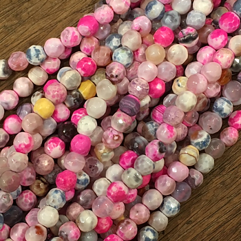 Agat, rosa mix, 6mm