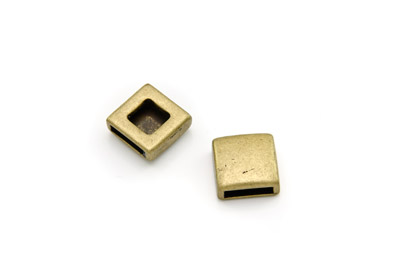 Metallpärla för band 10mm, 13x13mm