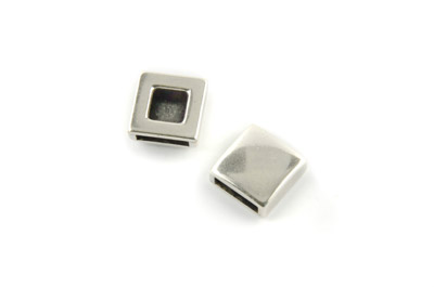 Metallpärla för band 10mm, 13x13mm