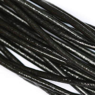 Äkta läder, Svart 3mm