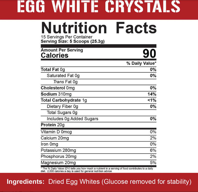 Egg White Crystals -379g Unflavored -  Rich Piana - 2