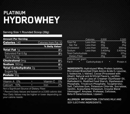 Hydro Whey Platinum 1,6kg - Choklad - 2