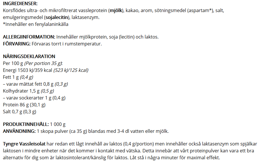 Vassle ISOLAT Kladdkaka 900g - 2