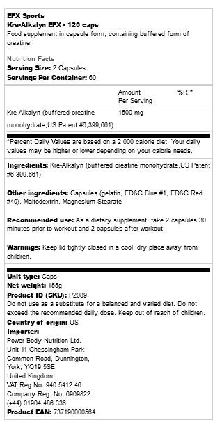 Kre-Alkalyn (EFX) 120 caps - 2