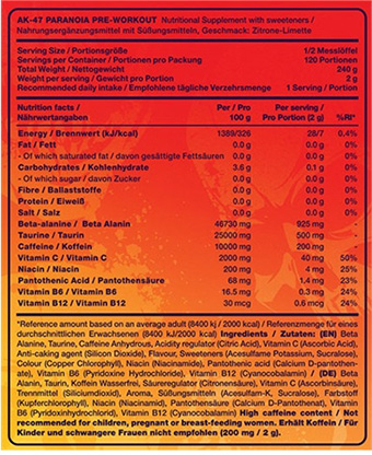 AK-47 Labs PWO- 240g - 2