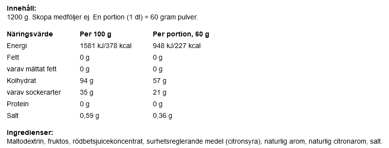 Kolhydrat Hallon/Lime 1,2kg - 2
