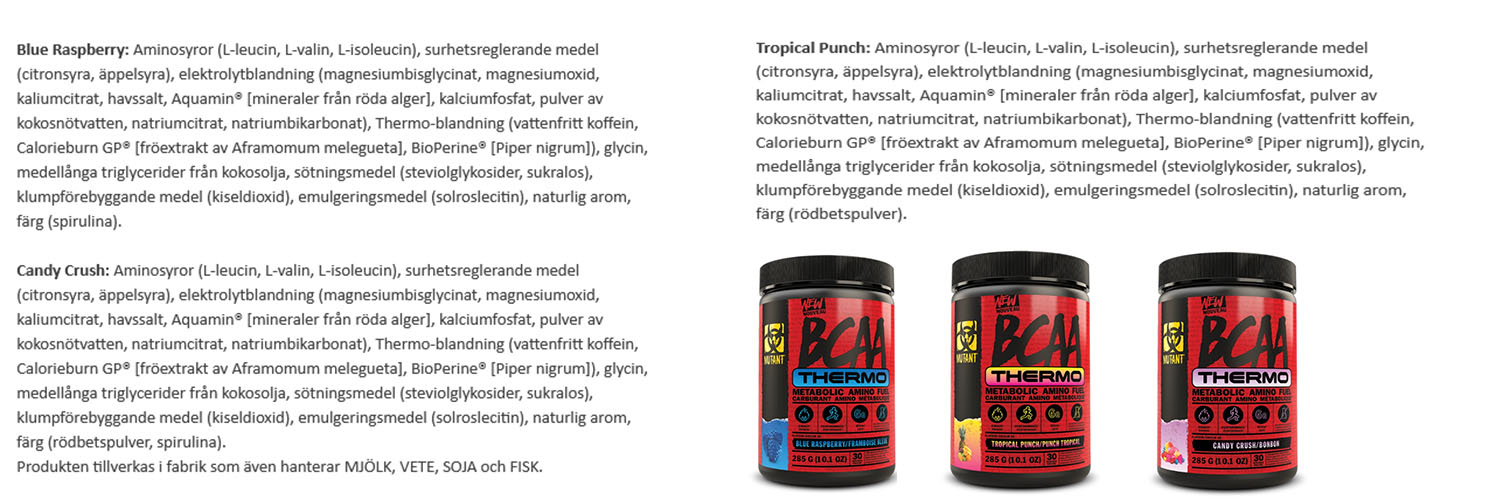 Mutant BCAA THERMO - 285g - 7