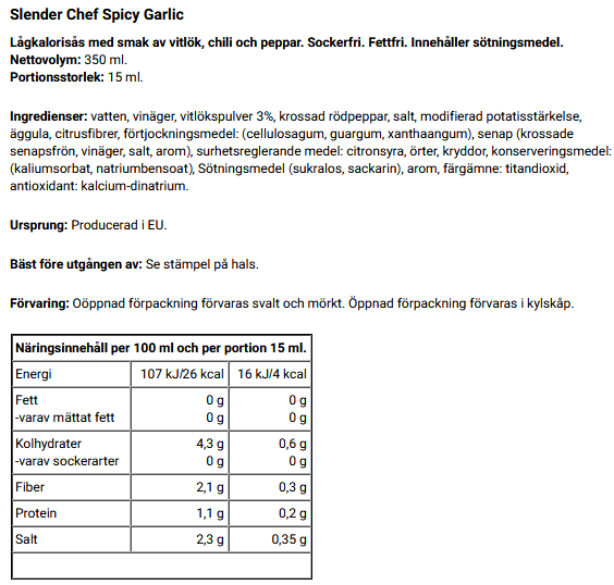 Slender Chef såser - 16