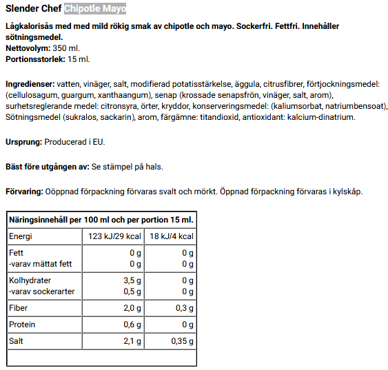 Slender Chef såser - 25