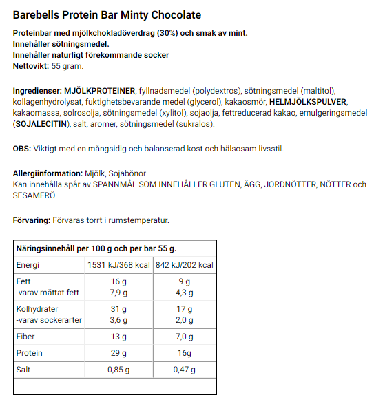 Barebells Protein Bar - 55g st - 20