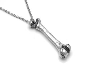 Lårben Halsband, Skelett Smycke i Tenn