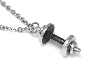 Hantel Halsband, Skivstång Smycke i Tenn