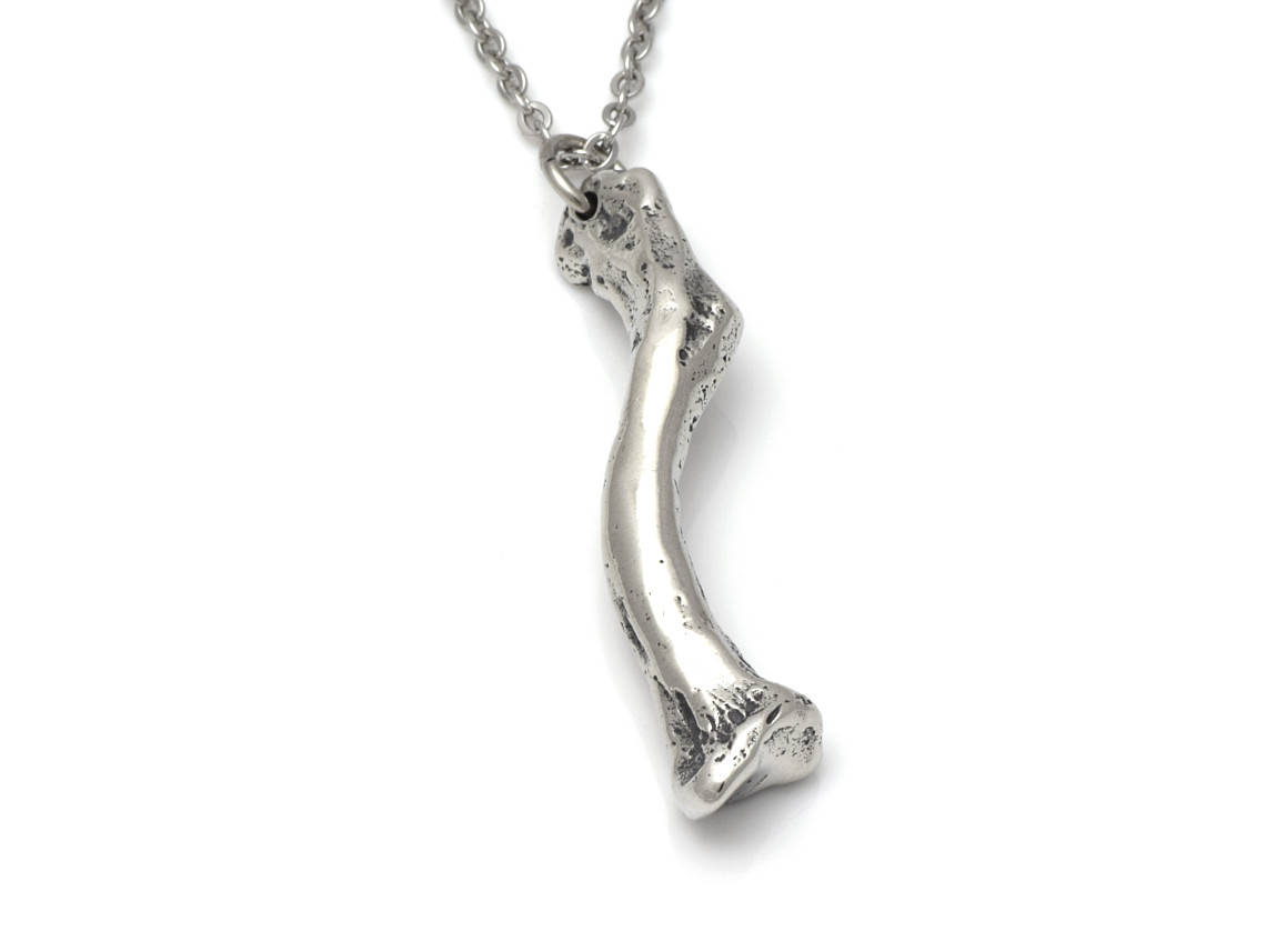 Nyckelben Halsband, Skelett Smycke i Tenn