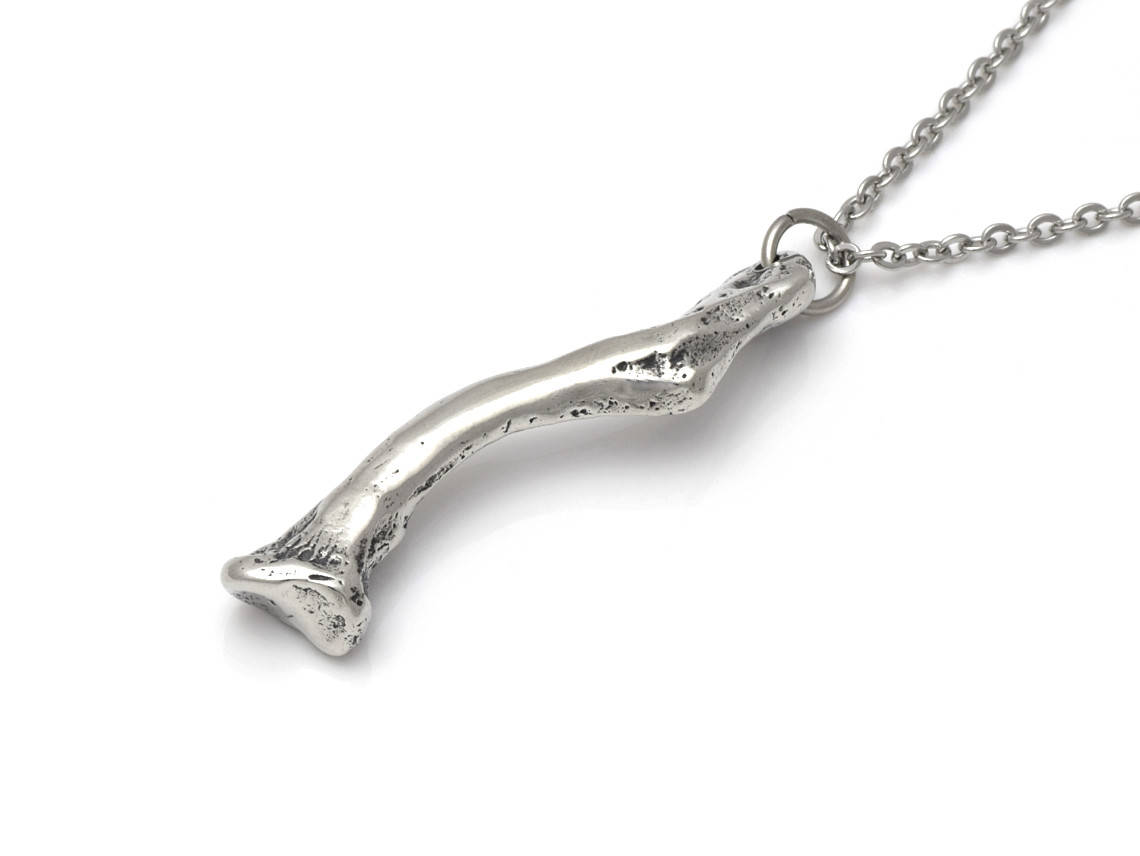 Nyckelben Halsband, Skelett Smycke i Tenn - 3