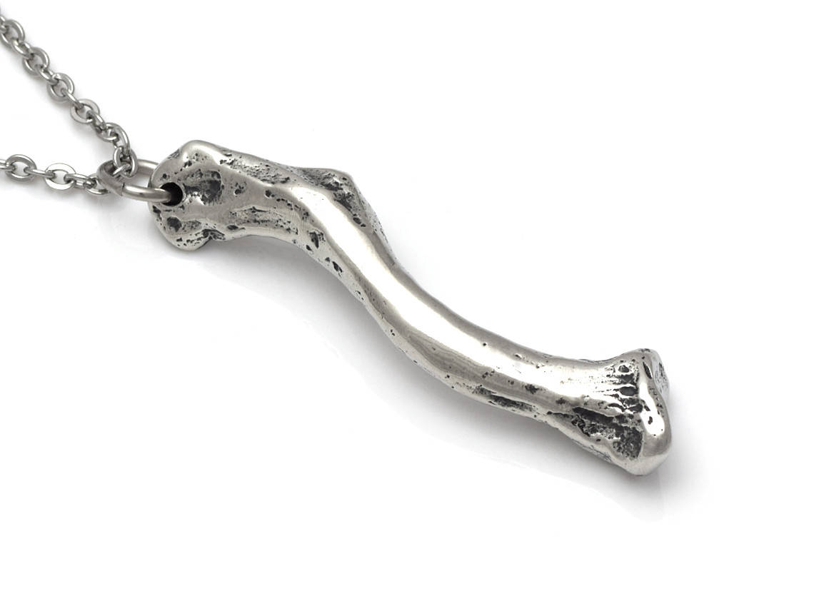 Nyckelben Halsband, Skelett Smycke i Tenn - 2