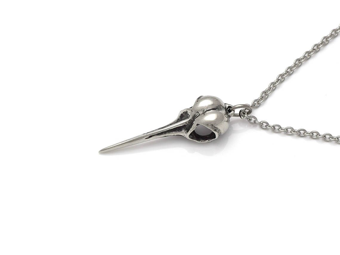 Kolibriskalle Halsband, Kolibri Döskalle Hänge, Fågelskalle Smycke i Tenn - 4