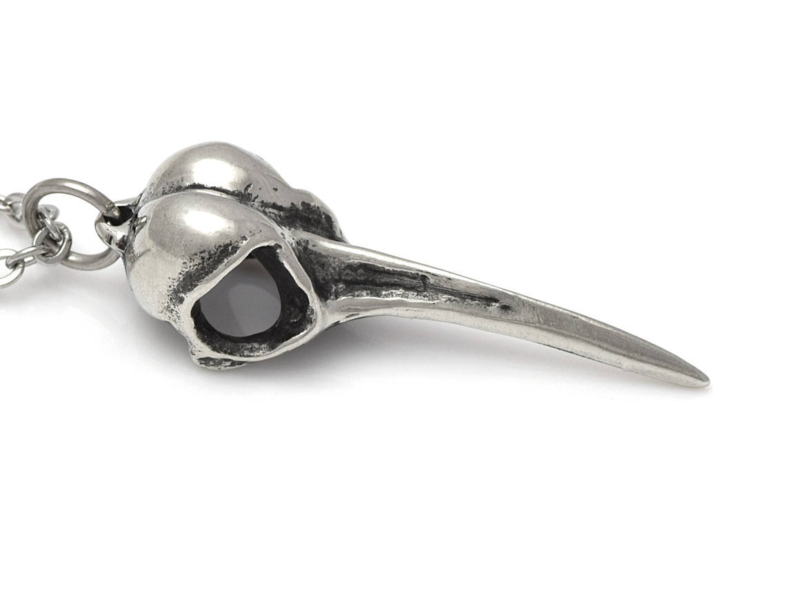Kolibriskalle Halsband, Kolibri Döskalle Hänge, Fågelskalle Smycke i Tenn - 3