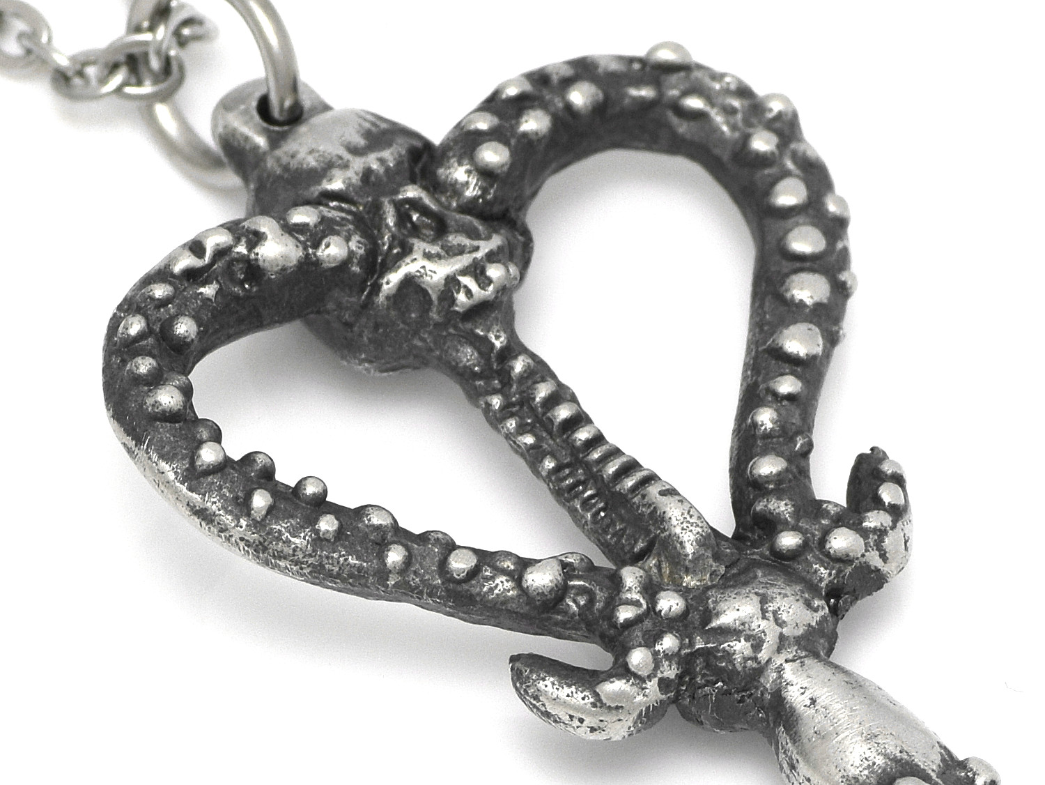 Skelettnyckel Halsband, Bläckfisk Smycke i Tenn - 3