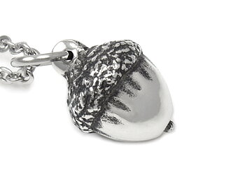 Litet Ekollon Halsband, Natur Smycke i Tenn