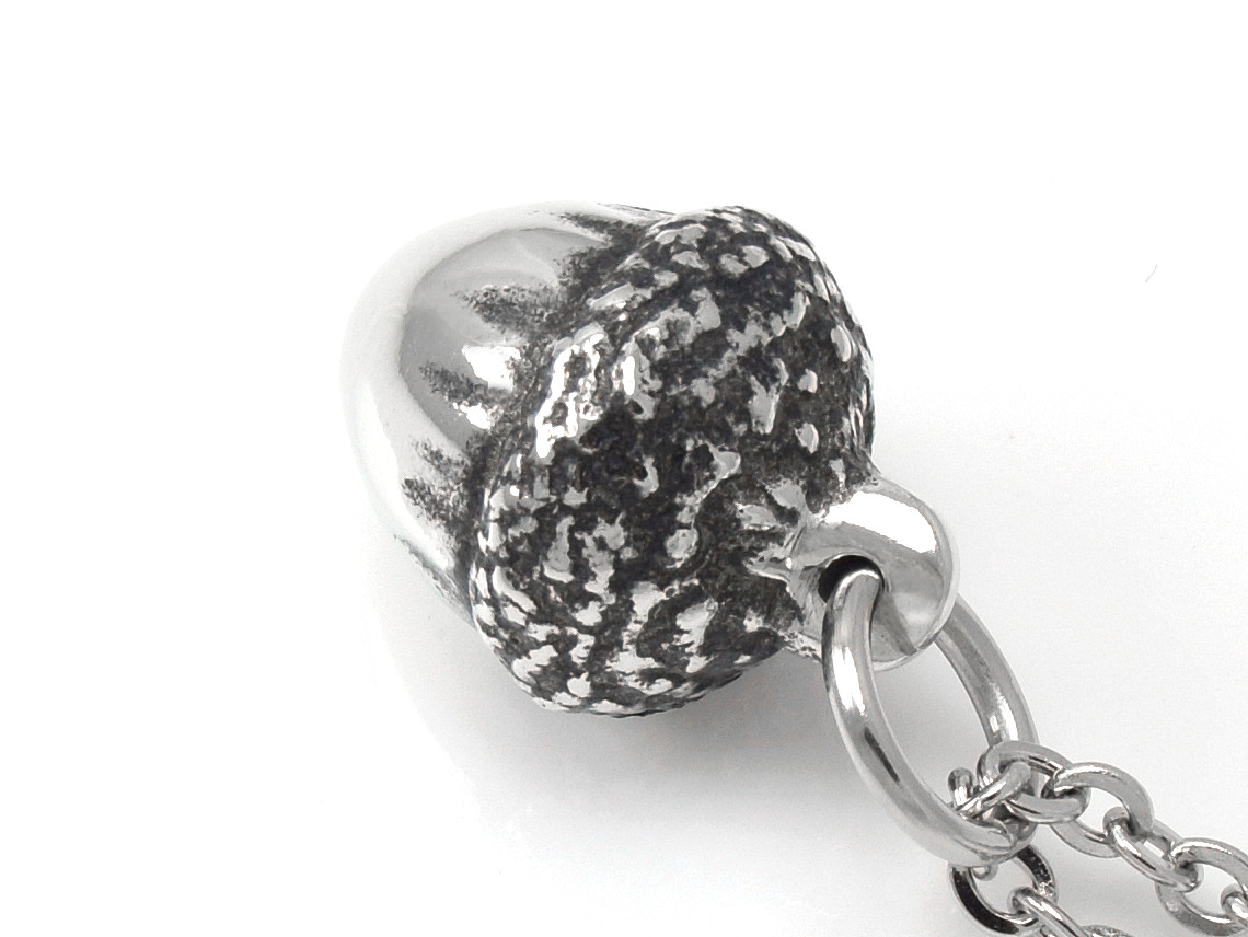 Litet Ekollon Halsband, Natur Smycke i Tenn - 4