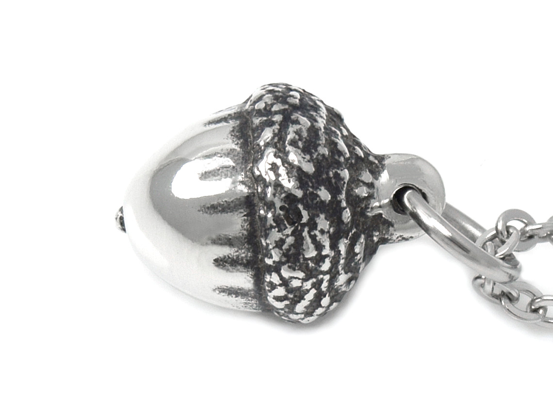 Litet Ekollon Halsband, Natur Smycke i Tenn - 3
