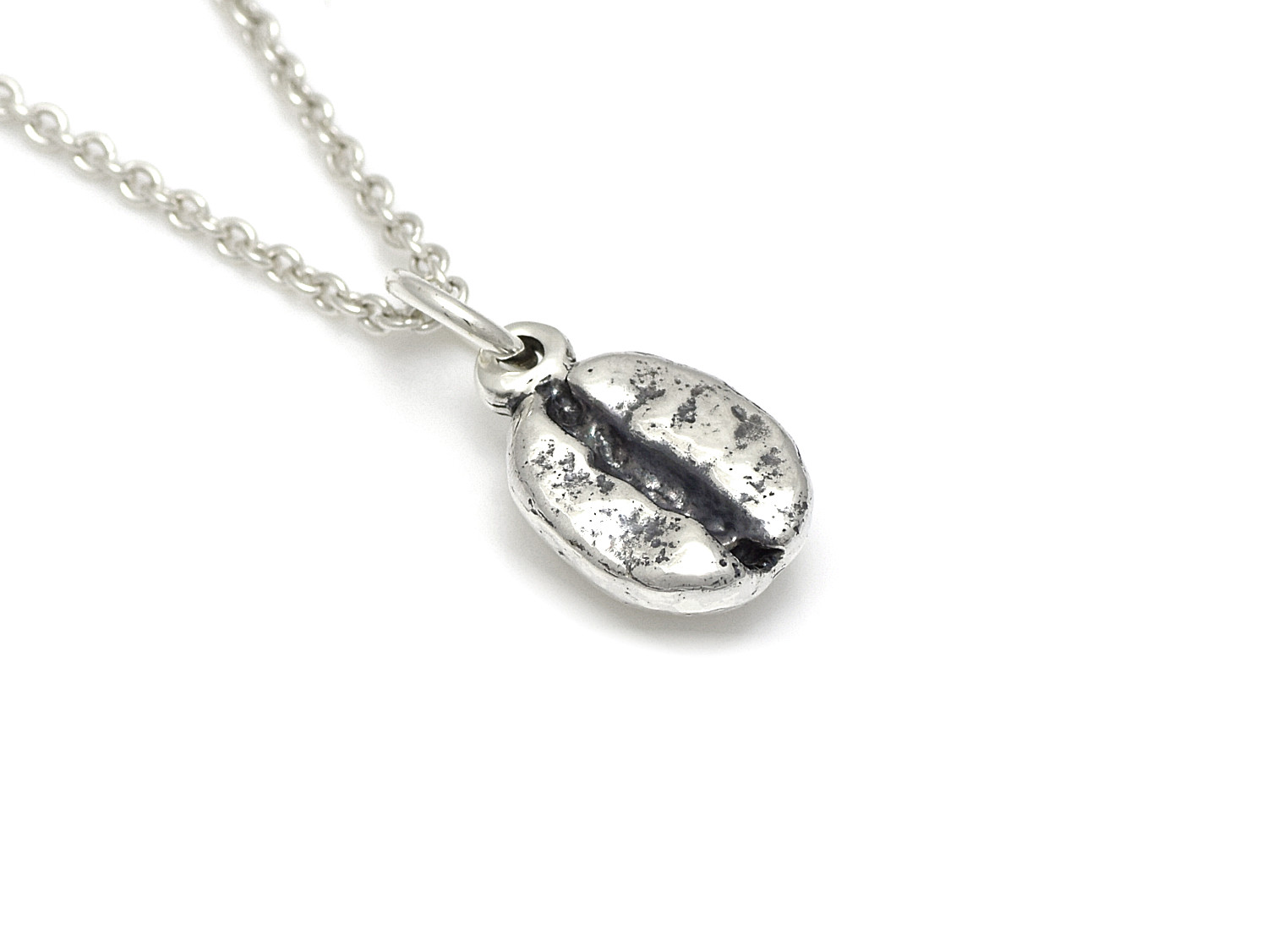 Kaffeböna Halsband, Natur Smycke i Silver