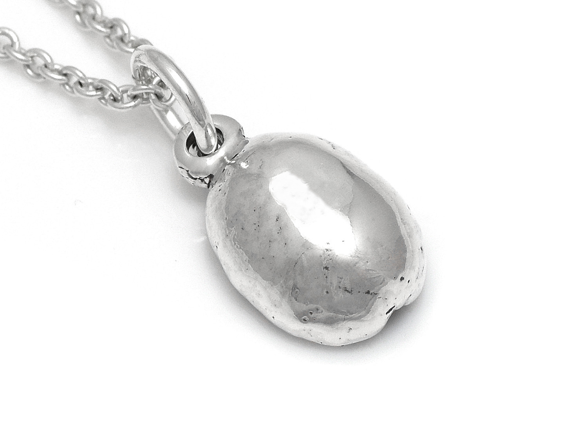 Kaffeböna Halsband, Natur Smycke i Silver - 3