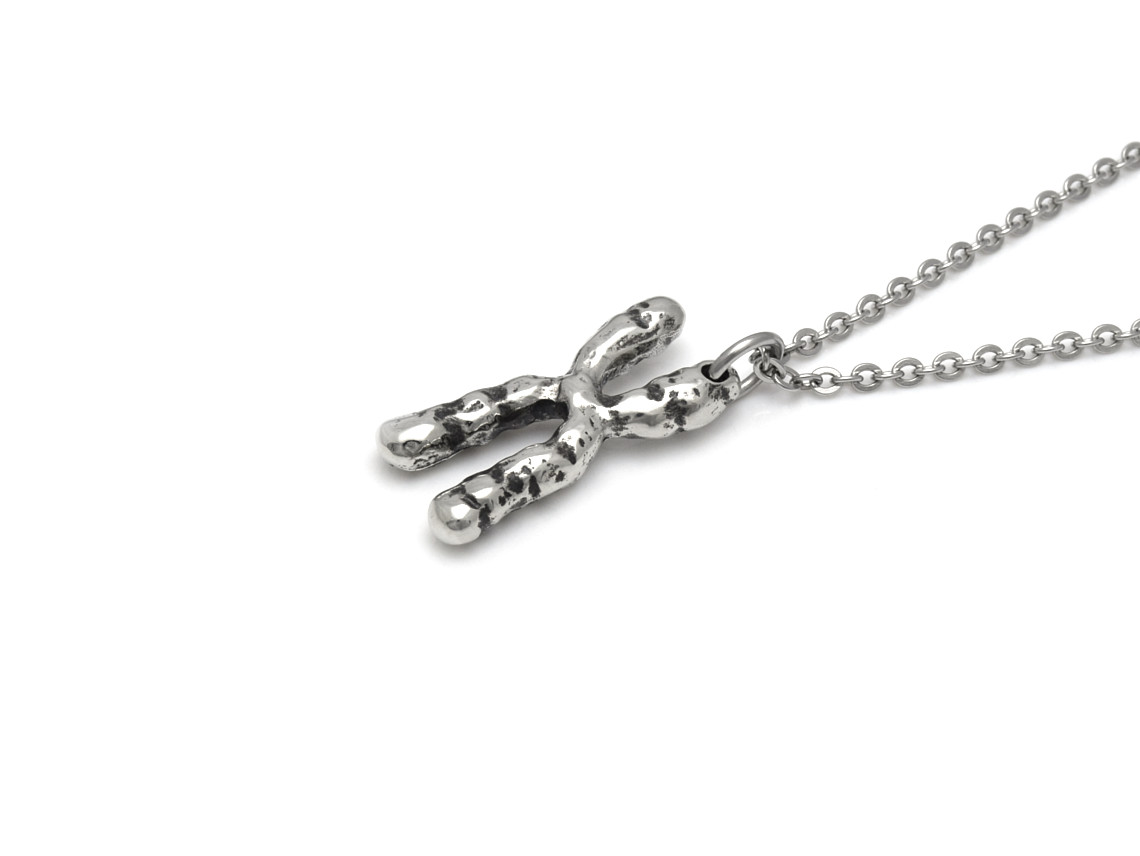 X-Kromosom Halsband, DNA Biologi Smycke i Tenn - 4