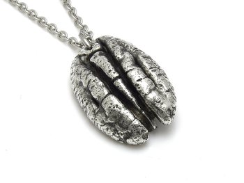 Pecannöt Halsband, Natur Smycke i Tenn