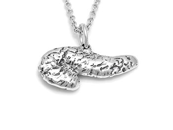 Bukspottkörtel Halsband, Organ Smycke i Silver