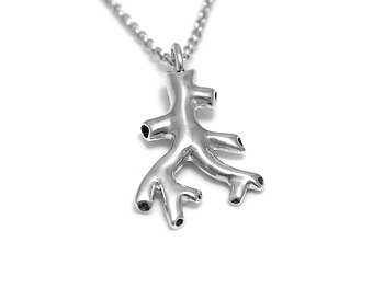 Blodådror Halsband, Ven och Artär Smycke i Äkta Silver