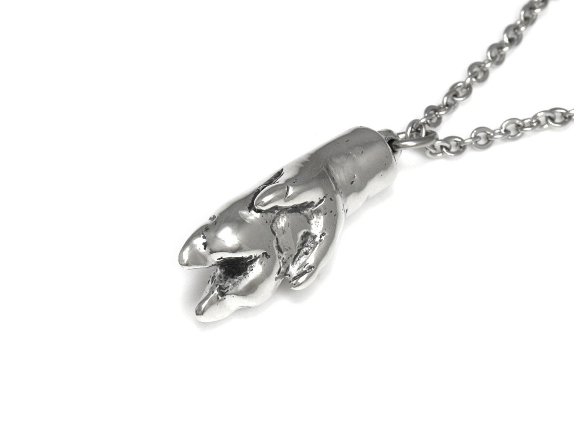 Grisfot Halsband, Gris Djur Smycke i Tenn - 3