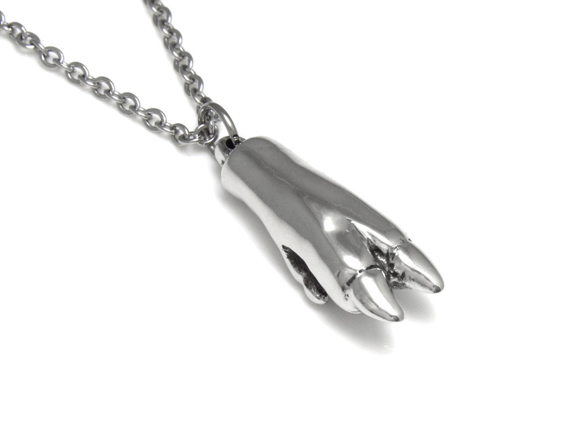 Grisfot Halsband, Gris Djur Smycke i Tenn - 2