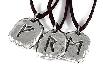 Futhark Runor Halsband, Viking Smycke i Tenn