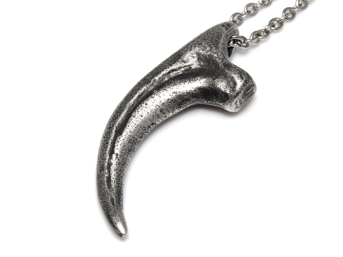 Oxiderad Velociraptorklo Halsband, Djur Smycke i Tenn - 2