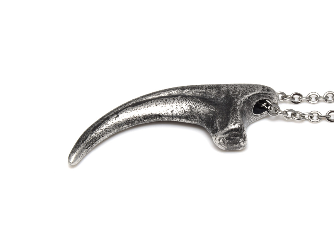 Oxiderad Velociraptorklo Halsband, Djur Smycke i Tenn - 4