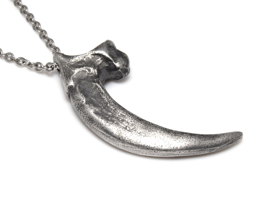 Oxiderad Örnklo Halsband, Fågel Smycke i Tenn - 2