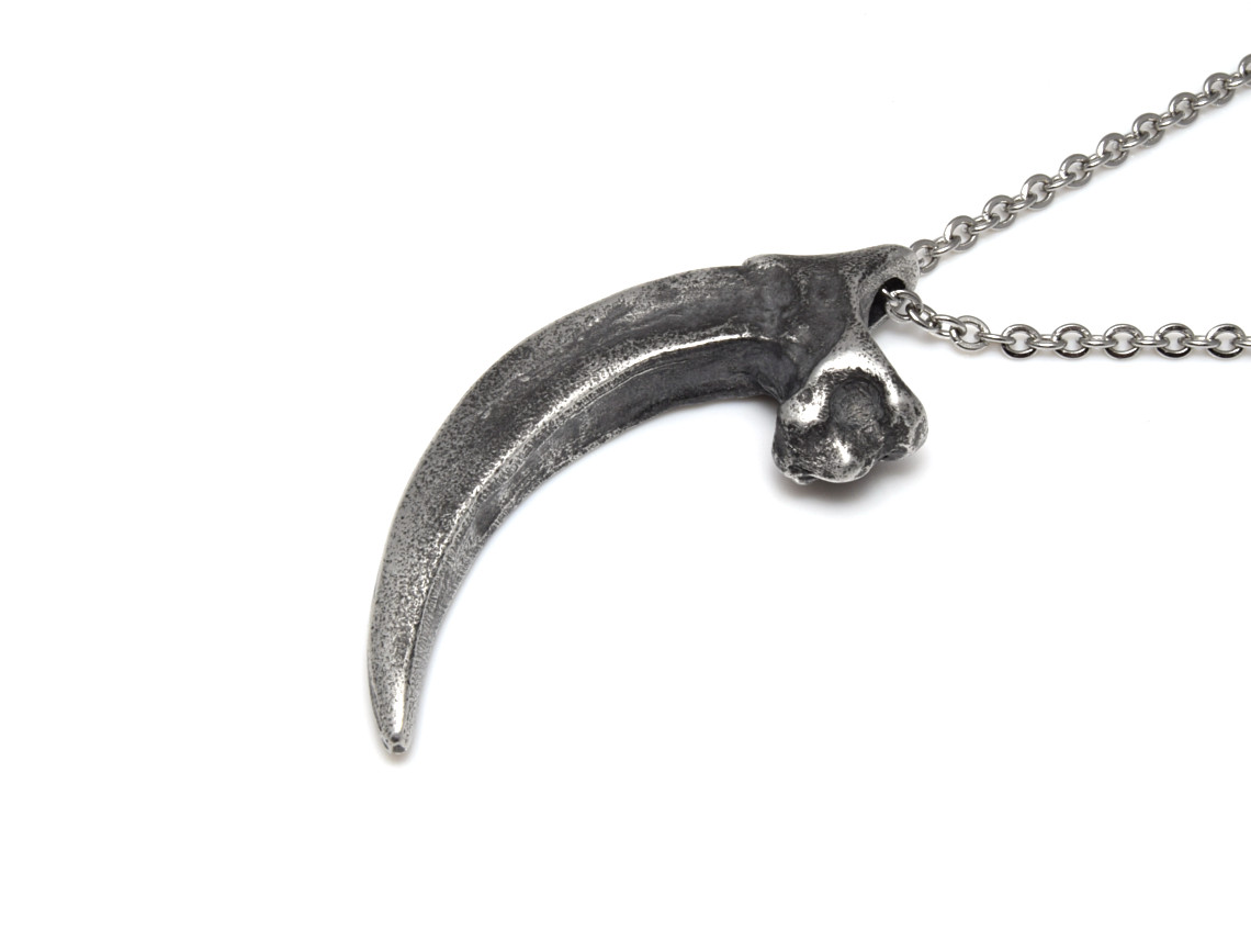 Oxiderad Örnklo Halsband, Fågel Smycke i Tenn - 3